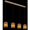 NOWA Leeds langwerpige 4-lichts pendellamp, moderne hanglamp E14 87 cm boven tafel