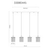 NOWA Leeds langwerpige 4-lichts pendellamp, moderne hanglamp E14 87 cm boven tafel