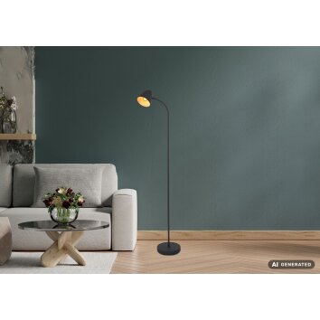 NOWA Jason gebogen vloerlamp met ronde kap ø 20 cm als leeslamp voor bank, E14, 25 W, 145 cm