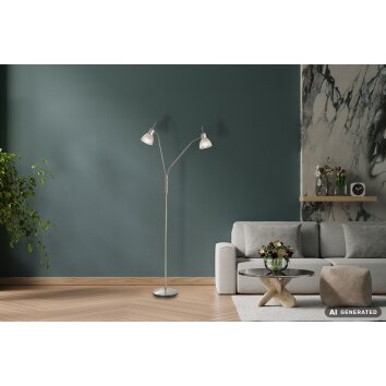 NOWA Daytona 2-lichts vloerlamp, verstelbare leeslamp met E14 en schakelaar
