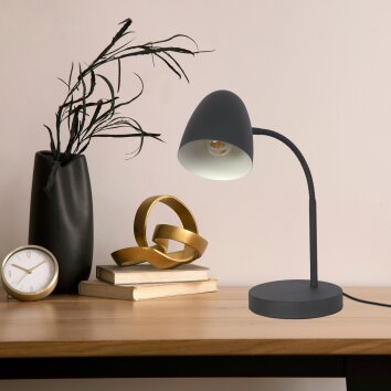 NOWA Jason tafellamp, ook als bureaulamp, met zwanenhals, E14, 40 cm, modern