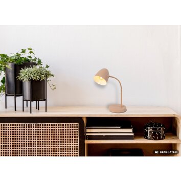 NOWA Jason moderne tafellamp met schakelaar op snoer en gebogen arm, E14, 25 W, 40 cm