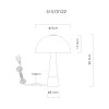NOWA Paulin compacte paddenstoelvormige tafellamp E27 36,5 cm voor woonkamer en keuken