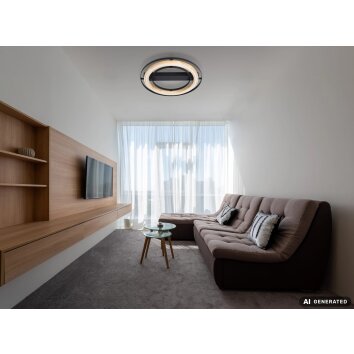 NOWA Rilas LED ringvormige plafondlamp met dubbele ring 46 cm 3000K 2600 lm 21W