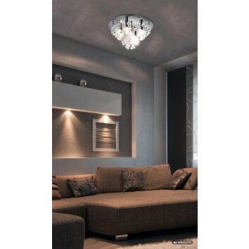 NOWA London glinsterende plafondlamp plafonnière, 5-lichts, E14, modern-vintage
