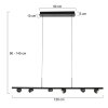 Steinhauer Marcadore LED balkpendel met draaibare spotkoppen, modern, 6-lichts, 120 cm