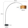 Steinhauer Curve booglamp vloerlamp in moderne stijl met ronde kap, schakelaar en E27