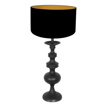 Steinhauer Oosterse Tafellamp Lyons met sculpturale gedraaide houten voet en dimbaar