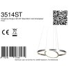Ringlux LED ring hanglamp, pendellamp 3-lichts, 2700 Kelvin, 6600 Lumen, 24 Watt, lengte 60 cm