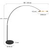 Steinhauer Ringlux staande booglamp LED, moderne verstelbare boogarm, 2-lichts