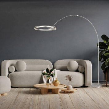 Steinhauer Ringlux LED verstelbare boogvloerlamp met 2 lichtpunten voor woonkamer