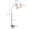 Steinhauer Sparkled Light 3-lichts verstelbare boogvloerlamp modern voor woonkamer