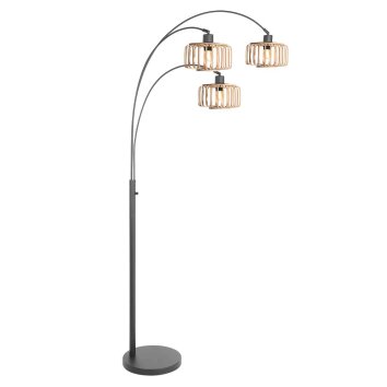 Steinhauer Sparkled Light 3-lichts verstelbare boogvloerlamp modern voor woonkamer