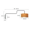 Steinhauer Wandlamp Bloeba met lange gebogen arm, gouden kap, verstelbaar en modern