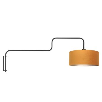Steinhauer Wandlamp Bloeba met lange gebogen arm, gouden kap, verstelbaar en modern