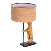 Steinhauer Tafellamp Animaux met beerfiguur, moderne beige kurken kap, dimbaar