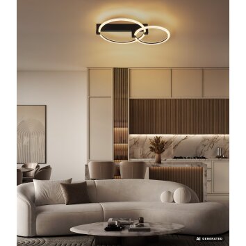 Globo Fletcher dubbele ring LED plafondlamp 24 Watt 2550 Lumen 3000 Kelvin