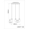 Globo Rowena moderne 3-lichts hanglamp voor eetkamer en keuken, E27, 60 cm