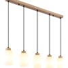 Globo Rowena 5-lichts hanglamp E27, eettafellamp voor eetkamer, hal en keuken