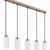 Globo Rowena 5-lichts hanglamp E27, eettafellamp voor eetkamer, hal en keuken