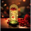 Globo Rosalina LED tafellamp decoratielamp glazen stolp met roos, 20 lichtjes