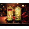Globo Rosalina LED tafellamp decoratielamp glazen stolp met roos, 20 lichtjes