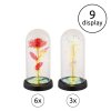 Globo Rosalina LED tafellamp decoratielamp glazen stolp met roos, 20 lichtjes