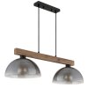NOWA Romy moderne balkvormige eettafel hanglamp met 2 koepelkappen, E27, 60 Watt