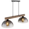NOWA Romy moderne balkvormige eettafel hanglamp met 2 koepelkappen, E27, 60 Watt