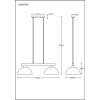 NOWA Romy moderne balkvormige eettafel hanglamp met 2 koepelkappen, E27, 60 Watt