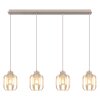 Globo Arlen moderne 4-lichts hanglamp voor eetkamer en keuken, kooi-optiek, E27