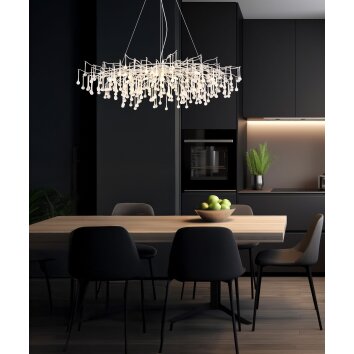 Globo Maxine 14-lichts design eettafel hanglamp 120 cm met G9-fitting voor eetkamer