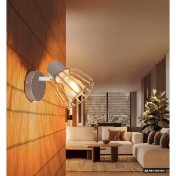 Globo Olin wandspot met schakelaar E27 40W moderne kooi-kap voor eetkamer