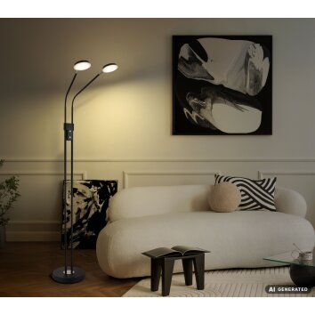 Globo Silvio LED vloerlamp 2-lichts 173 cm moderne leeslamp voor woonkamer