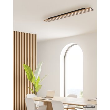 Globo Hayden langwerpige LED plafondlamp met afstandsbediening, 150 cm, 3600 lm, 2700-6500 K