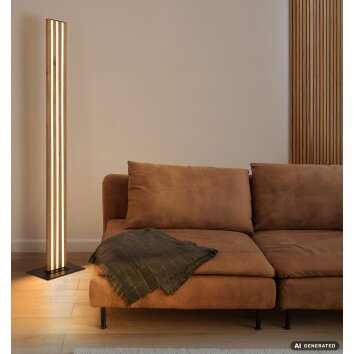 Globo Hayden langwerpige LED vloerlamp met verticale lichtstrips, moderne staande lamp