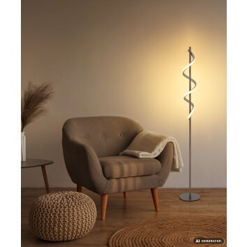 Globo Spiro LED vloerlamp spiraal woonkamer 140 cm 3000 Kelvin 1400 Lumen 12 Watt