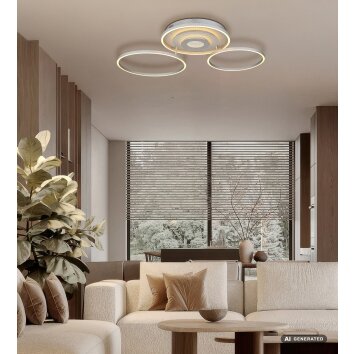 Globo Miles LED ringvormige plafondlamp plafonnière met drie ringen voor woonkamer