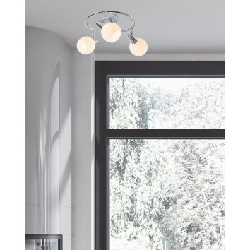 NOWA Doxy 3-lichts plafonniere voor eetkamer en woonkamer rond Ø 25 cm E14 modern