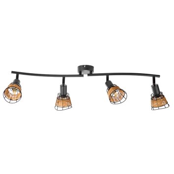 NOWA Esra moderne 4-lichts balk-plafondlamp met kooi-kappen E14 voor eetkamer