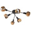 NOWA Java 6-lichts plafondlamp met gevlochten kapjes, modern design, E14, 25 Watt