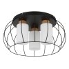 Globo Rowena ronde kooilamp plafondlamp industrieel 3 lichtpunten Ø 50 cm