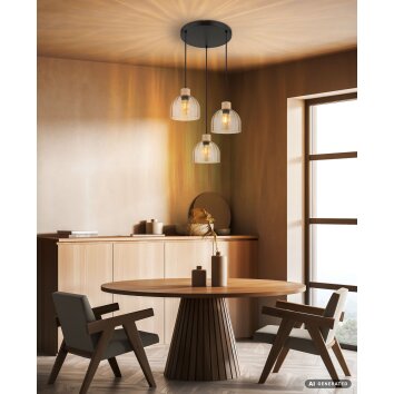 Globo Swanson 3-lichts hanglamp, moderne pendellamp voor eetkamer en woonkamer