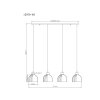 Globo Swanson langwerpige hanglamp pendellamp, modern, 4-lichts voor eetkamer en keuken