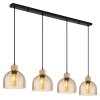 Globo Swanson langwerpige hanglamp pendellamp, modern, 4-lichts voor eetkamer en keuken