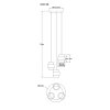 Globo Daren 3-lichts ronde hanglamp voor eetkamer en eettafel, modern design, E27
