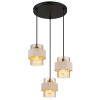 Globo Daren 3-lichts ronde hanglamp voor eetkamer en eettafel, modern design, E27