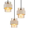 Globo Daren 3-lichts ronde hanglamp voor eetkamer en eettafel, modern design, E27