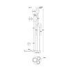 Globo Daren moderne 3-lichts vloerlamp, staande lamp, H 167 cm, Ø 34 cm