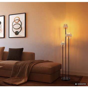 Globo Daren moderne 3-lichts vloerlamp, staande lamp, H 167 cm, Ø 34 cm